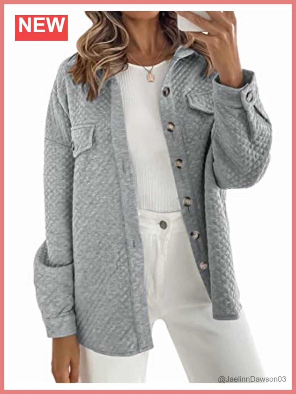 Womens Oversized Button Down Shacket Jacket Long Sleeve Coat
